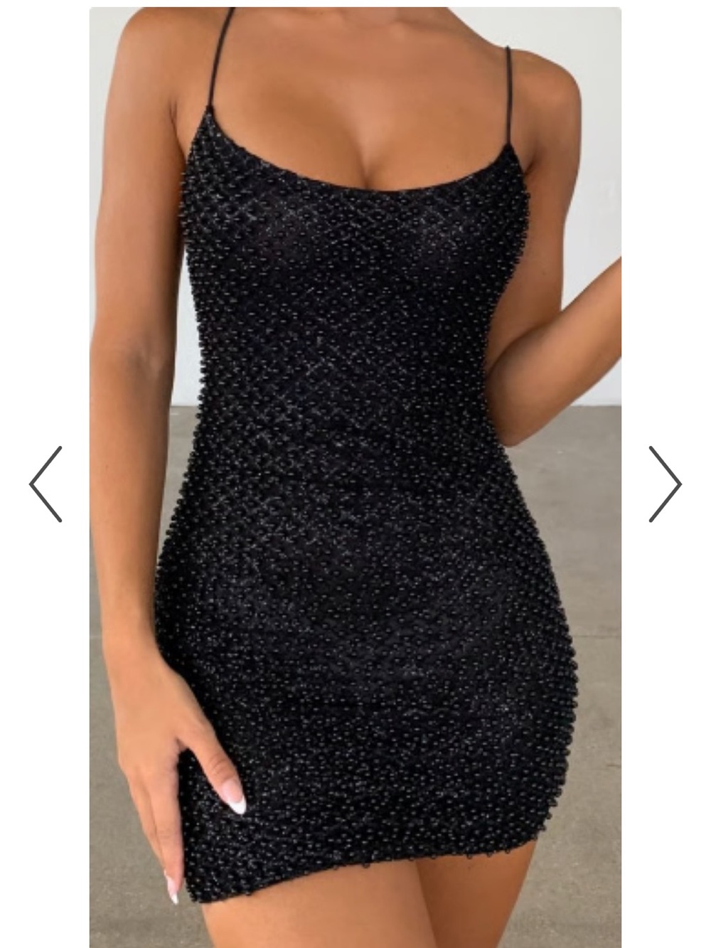 Oh Polly Black Beaded Dress- NWT - Picture 3 of 10